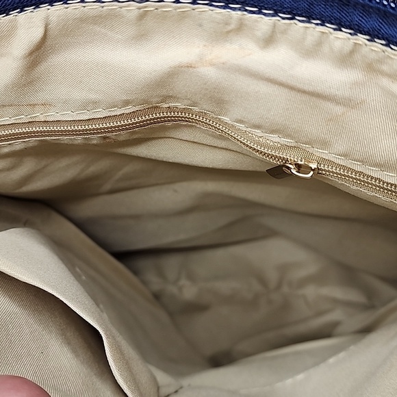 Stylish Black Monogram Women's Blue Colorblock Backpack Purse - Picture 9 of 9